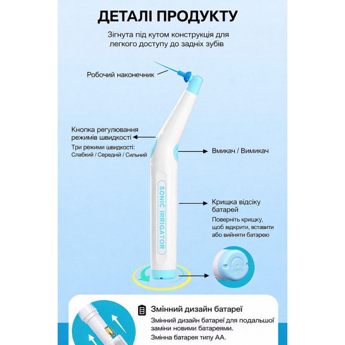 Ендоактиватор для кореневих каналів Sonic + 120 насадок