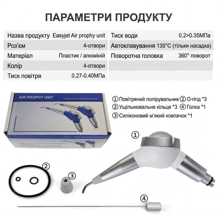 Содоструйный наконечник Easyjet Air Prophy Unit M4 (Air Flow)