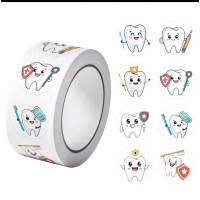 Рулон стоматологических наклеек, 500 шт (8 видов)