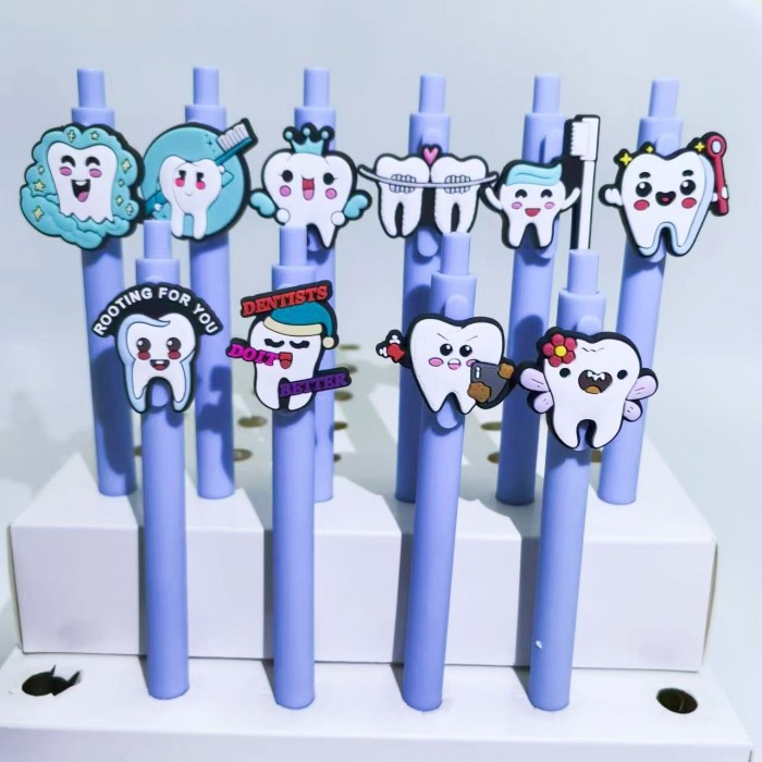 Набор стоматологических ручек с фигурками зубиков, 10 шт